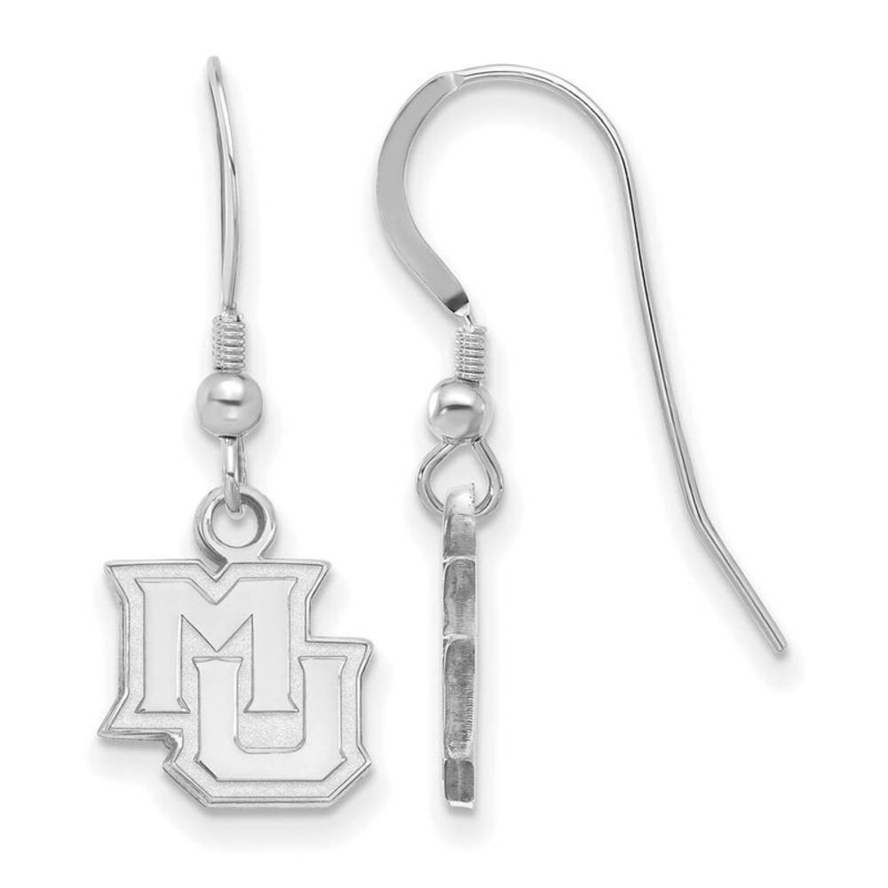 Sterling Silver Marquette University XS (Tiny) Dangle Earrings